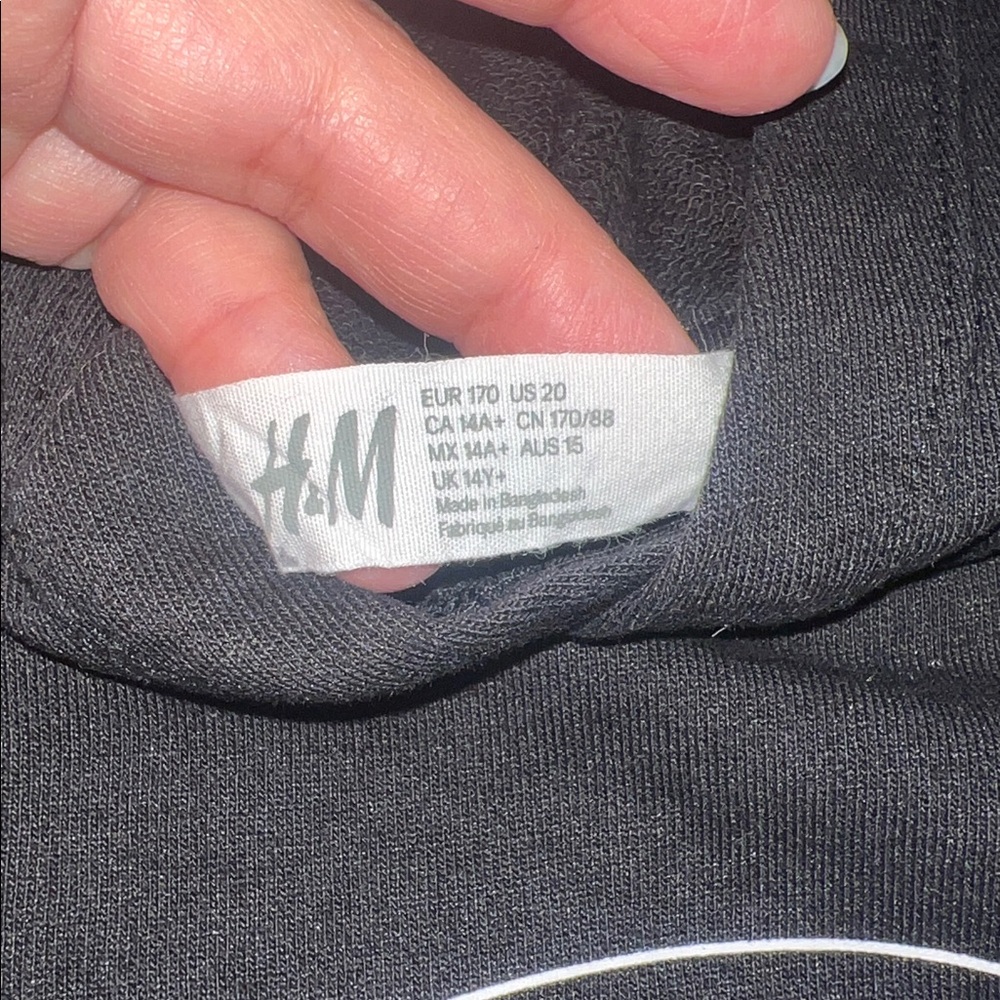 H&M Black Hoodie with White NASA Logonsize 20(Fits Like a Women's Medium) - Picture 3 of 5